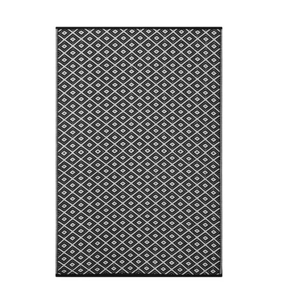 Brokena fekete-fehér, kültérre is alkalmas, kétoldalas szőnyeg, 120 x 180 cm - Green Decore