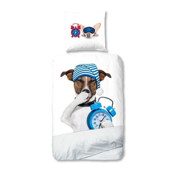 Sleepy Dog egyszemélyes gyermek ágyneműhuzat garnitúra tiszta pamutból, 135 x 200 cm - Muller Textiels