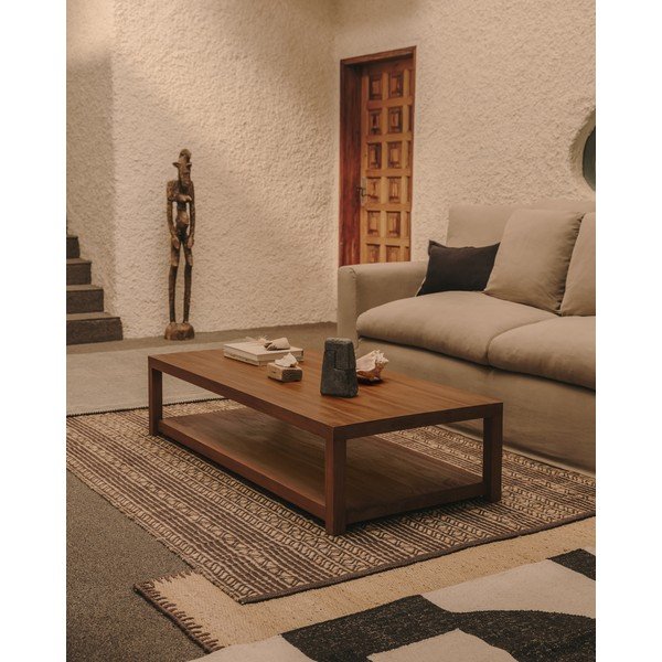 Natúr színű teakfa dohányzóasztal 70x150 cm Sashi – Kave Home-image-1