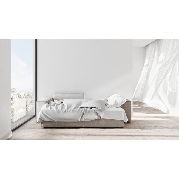 Szürkésbézs kinyitható sarokkanapé (variálható) Melow – Ghado-image-4