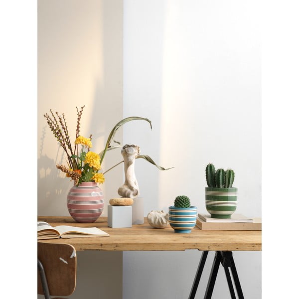 Nuovo sötétzöld-fehér kerámia virágcserép, ø 15 cm - Kähler Design-image-3