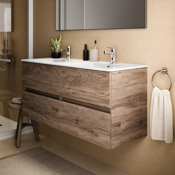 Natúr színű fali mosdó alatti szekrény diófa dekorral 120x55 cm Eurovit+ – Ideal Standard-image-4