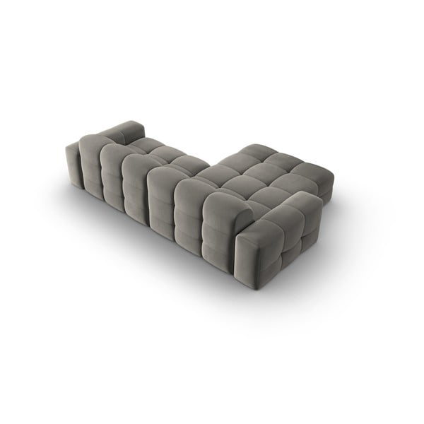 Szürke bársony sarokkanapé (bal oldali) Kendal – Micadoni Home-image-4