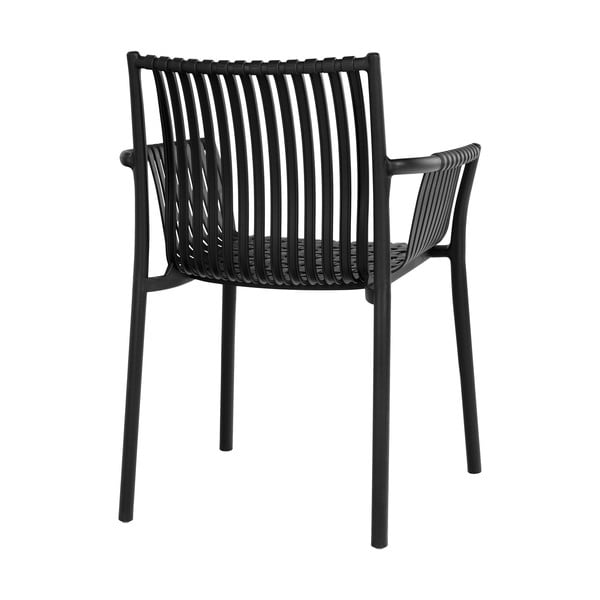 Fekete műanyag kerti szék szett 2 db-os Tulsa – House Nordic-image-4