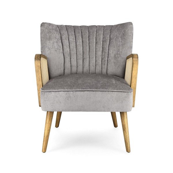 Szürke bársony fotel Virna – Bizzotto-image-2