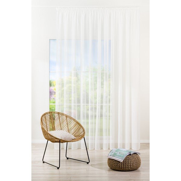Fehér átlátszó függöny 400x260 cm Agra – Mendola Fabrics-image-1