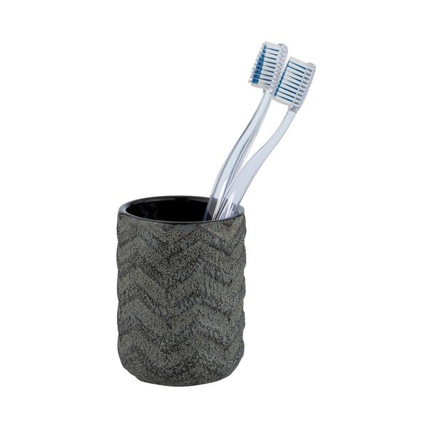 Mantua sötétszürke kézzel festett fogkefetartó pohár - Wenko-image-2