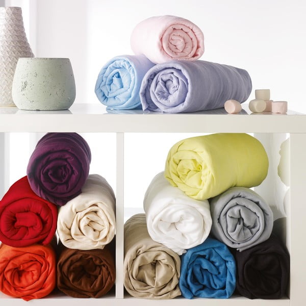 Rózsaszín gumis jersey lepedő 160x200 cm Jersy – douceur d'intérieur-image-3