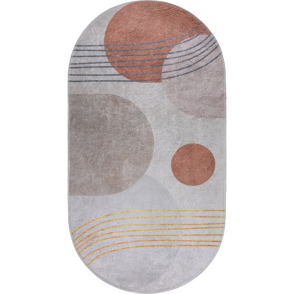 Narancssárga-krémszínű mosható szőnyeg 80x120 cm Oval – Vitaus