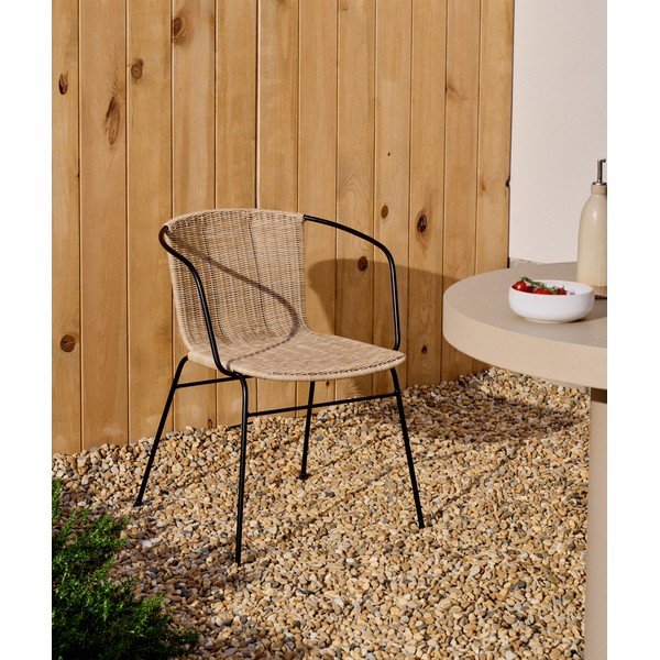 Natúr színű rattan kerti szék Eltiera – Kave Home-image-1