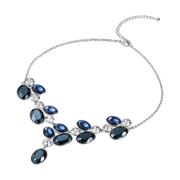 Reina ezüstözött nyaklánc kék Swarovski kristályokkal - Saint Francis Crystals