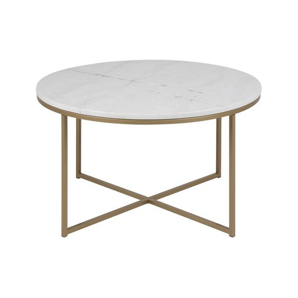 Fehér kerek dohányzóasztal ø 80 cm Alisma - Actona-image-1