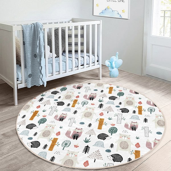 Fehér gyerek szőnyeg ø 100 cm Comfort – Mila Home-image-1