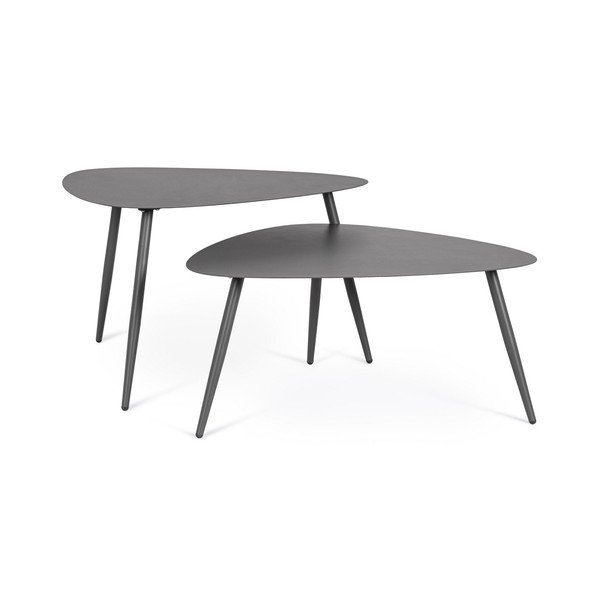 Acél kerti dohányzóasztal szett 2 db-os 73,5x77,5 cm Yvonne – Bizzotto