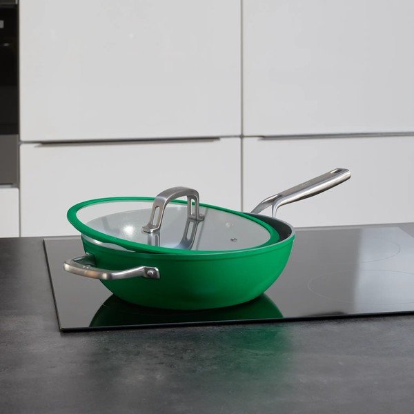 Wok serpenyő fedővel-kerámia felülettel ø 28 cm Meda 3.0 – FABINI-image-1