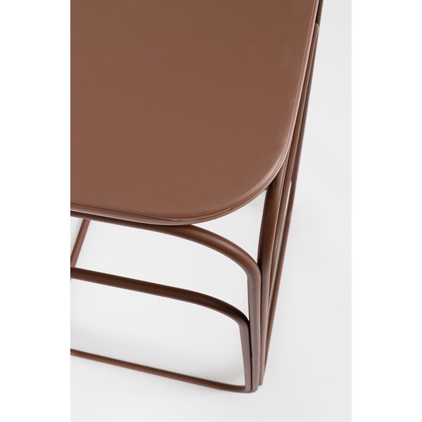Szürke-terrakotta színű fém konzolasztal szett 2 db-os 36x56 cm Clarity – Bizzotto-image-4