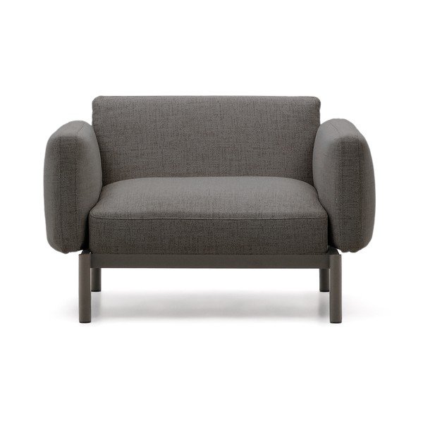 Szürke párnázott kerti fotel Sorells – Kave Home-image-2