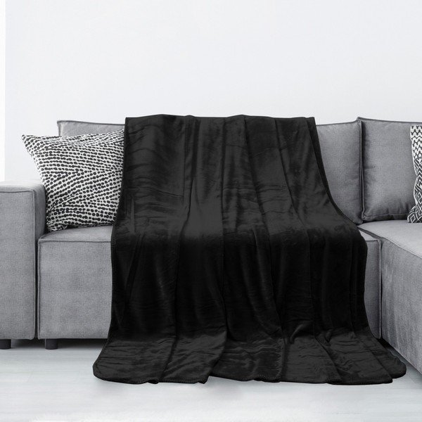 Tyler fekete mikroszálas takaró, 70 x 150 cm - AmeliaHome-image-1