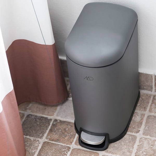 Sötétszürke fém pedálos szemetes 10 l Walther – Mette Ditmer Denmark-image-2