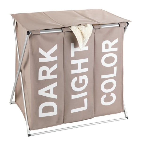 Trio 3 rekeszes bézs szennyestartó, 118 l - Wenko-image-1