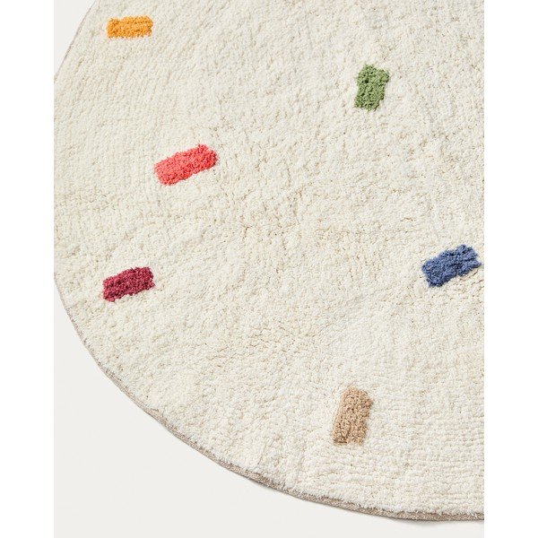 Krémszínű pamut gyerek szőnyeg ø100 cm Epifania – Kave Home-image-4