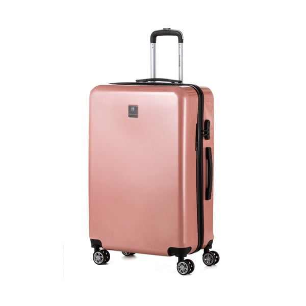 Stickers tört rózsaszín bőrönd matricákkal, 107 l - Berenice