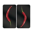 Edzett üveg tűzhely fedőlap szett 2 db-os 30x52 cm Peperoni – Wenko