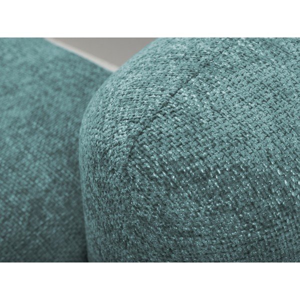 Kék zsenília kinyitható-tárolóhelyes sarokkanapé (bal oldali-heverő résszel) Mele – Makamii-image-4