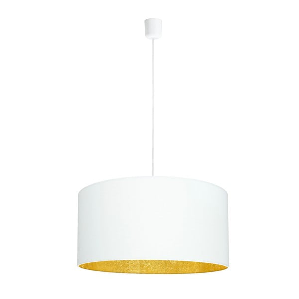 MIKA fehér mennyezeti lámpa aranyszínű részletekkel, Ø 50 cm - Sotto Luce