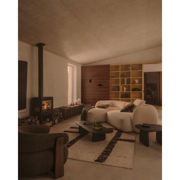 Krémszínű zsenília sarokkanapé (bal oldali-heverő résszel) Martina – Kave Home-image-1
