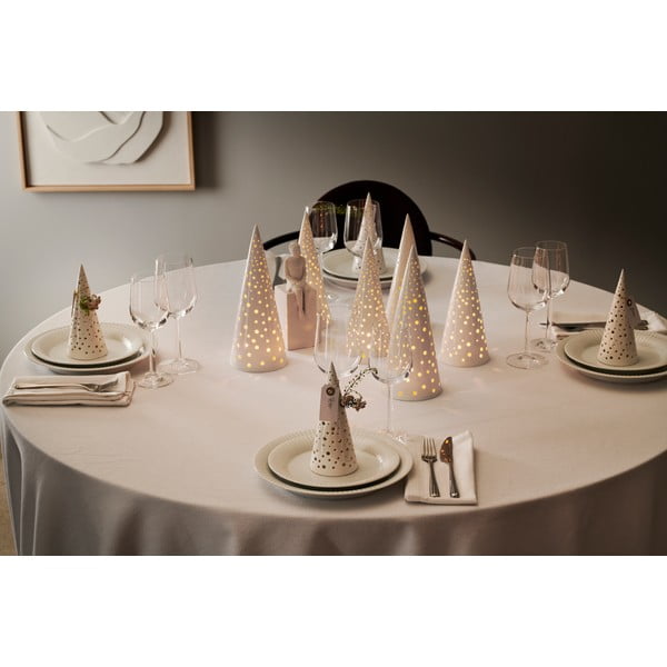 Nobili fehér csontporcelán karácsonyi gyertyatartó, magasság 30 cm - Kähler Design-image-3