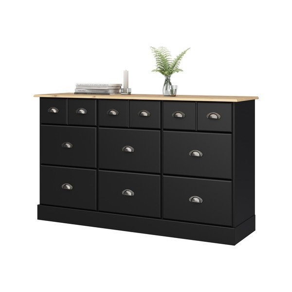 Leander fekete 9 fiókos komód - Støraa-image-1