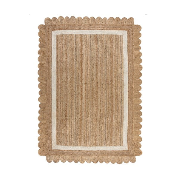 Natúr színű-elefántcsont színű kézi szövésű juta szőnyeg 120x170 cm Grace White – Flair Rugs