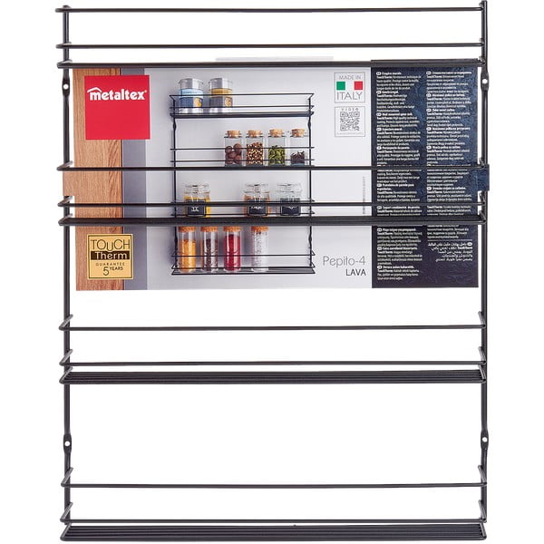 Fali rozsdamentes acél fűszertartó állvány – Metaltex-image-3