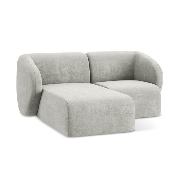 Világosszürke zsenília sarokkanapé (bal oldali-heverő résszel) Lani – Makamii-image-4