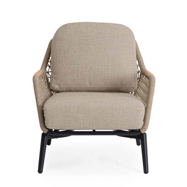 Világosbarna fém kerti fotel Eulero – Bizzotto-image-2