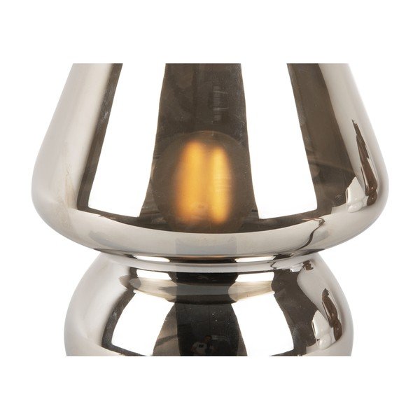 Glass ezüstszínű üveg asztali lámpa, magasság 18 cm - Leitmotiv-image-4