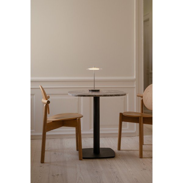Ezüstszínű acél LED asztali lámpa USB csatlakozóval, üveg búrával (magasság 31 cm) Asteria Move – UMAGE-image-2