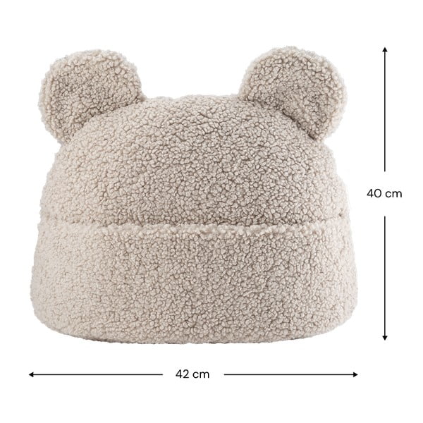 Világosbarna buklé párna gyerek kanapéhoz Teddy Pouch – Wigiwama-image-2