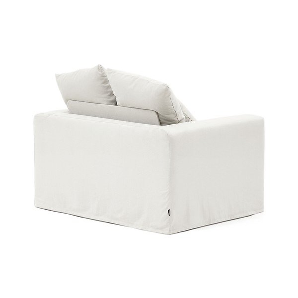 Fehér len fotel Nora – Kave Home-image-3