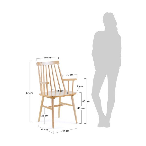 Kristie 2 részes természetes étkezőszék szett - La Forma-image-1