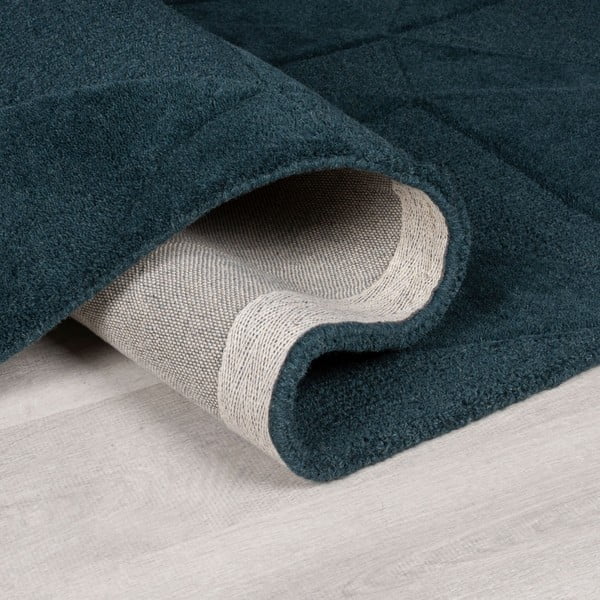 Kékeszöld kézi szövésű gyapjú kerek szőnyeg ø 160 cm Shard Teal – Flair Rugs-image-2