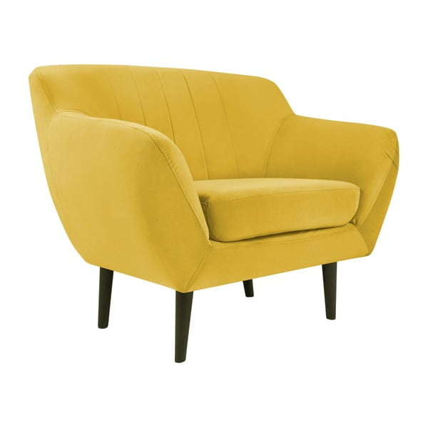 Toscane sárga bársony fotel - Mazzini Sofas-image-2
