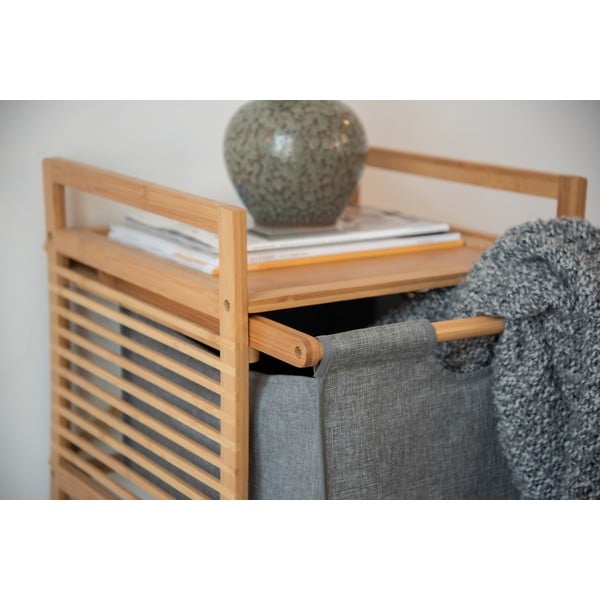 Szürke-natúr színű bambusz alacsony fürdőszoba szekrény 40x56 cm Bahari – Wenko-image-4