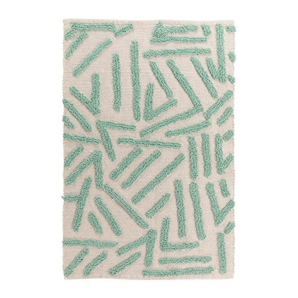 Mentazöld-krémszínű mosható szőnyeg 60x90 cm Athena – douceur d'intérieur