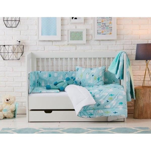 Llamas kék gyerekpárna, 45 x 50 cm - Pinio-image-1