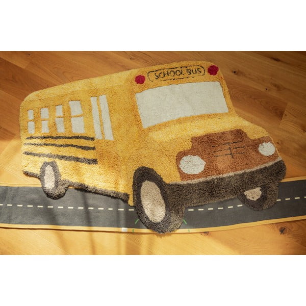 Okkersárga mosható-kézi szövésű pamut gyerek szőnyeg 90x130 cm School Bus – Lorena Canals-image-4