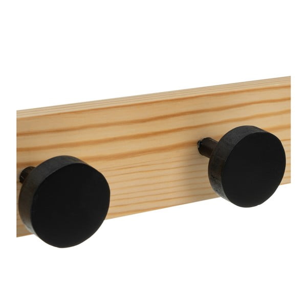 Fekete-natúr színű borovi fenyő fali fogas 40 cm Anillos – Casa Selección-image-2