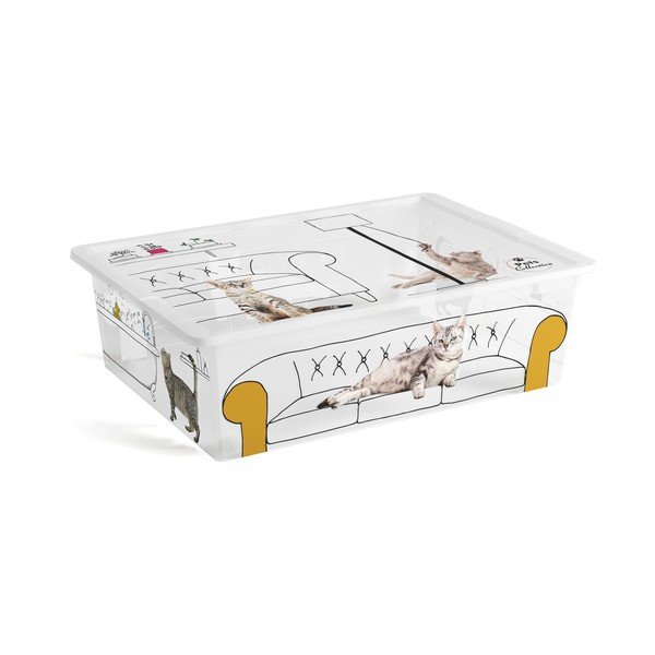 Fehér fedeles műanyag tárolódoboz 55x39x16 cm C Box Style – KIS