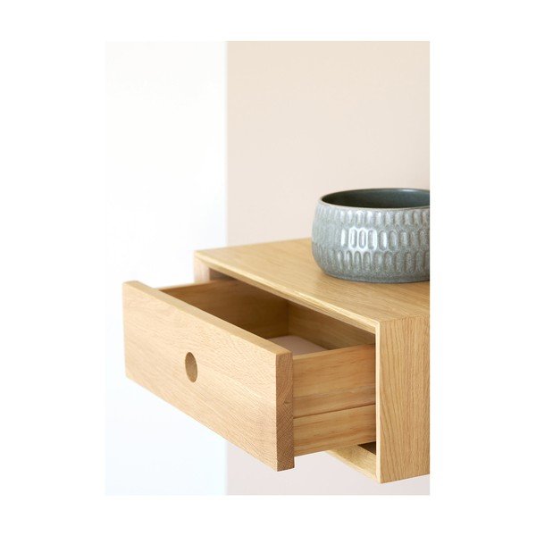 Világos natúr színű tölgyfa fali polc 40 cm Luzern – House Nordic-image-2